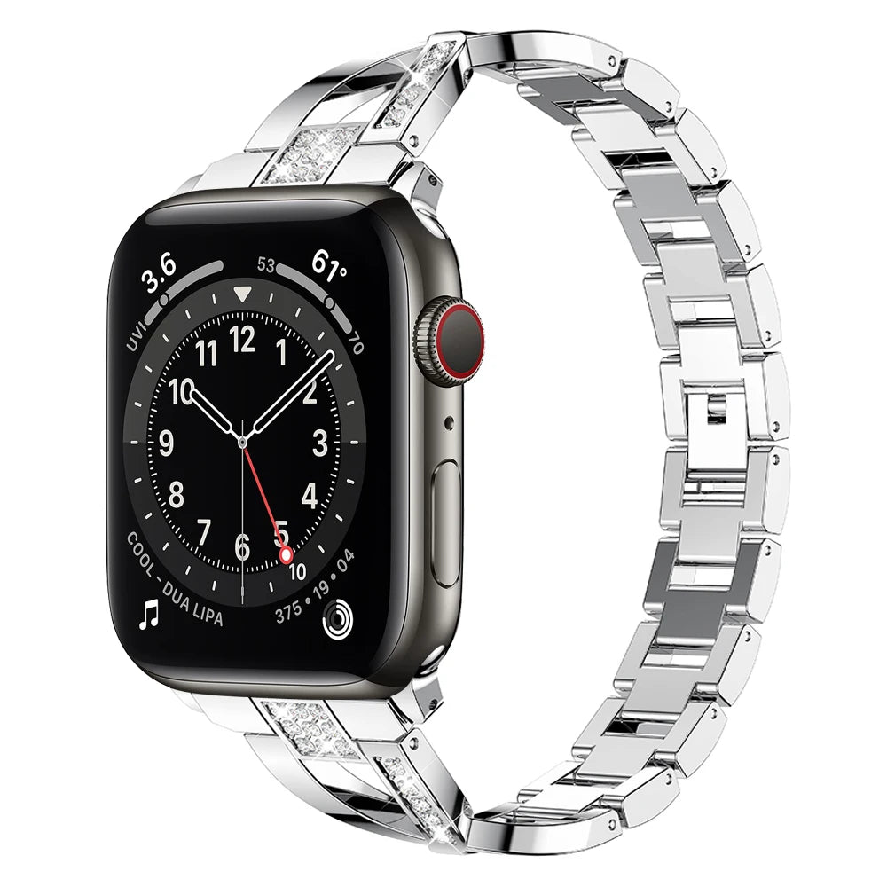 Pulseira Crystal de Aço Inox Para Apple Watch